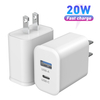 USB C充电器，20W PD iPhone快速充电器，双端口可折叠插头类型C充电器