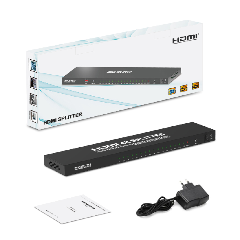 PII-116A 1x16 HDMI分离器：1-IN 16淘汰，Ultrahd 4K，Edid